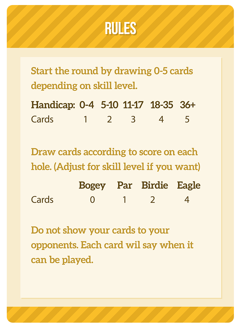 Golf - Card Game Rules